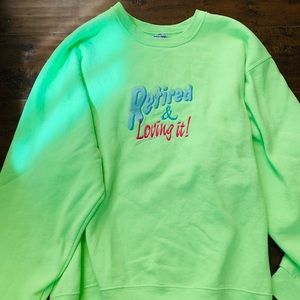Vintage Neon Green Oversized Sweatshirt